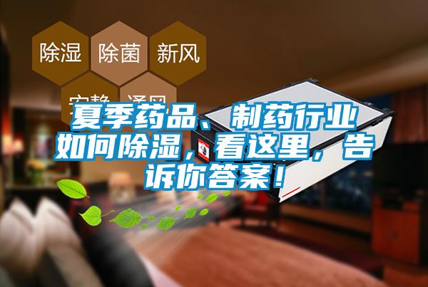 夏季藥品、制藥行業(yè)如何除濕，看這里，告訴你答案！