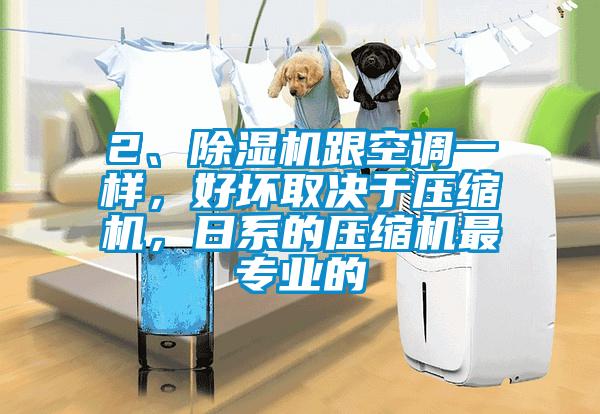 2、除濕機(jī)跟空調(diào)一樣，好壞取決于壓縮機(jī)，日系的壓縮機(jī)最專業(yè)的